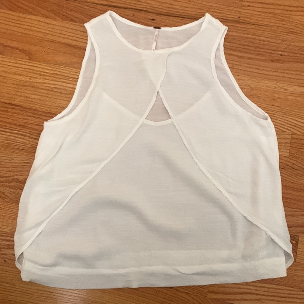 Free people sleeveless top white size M tulip front